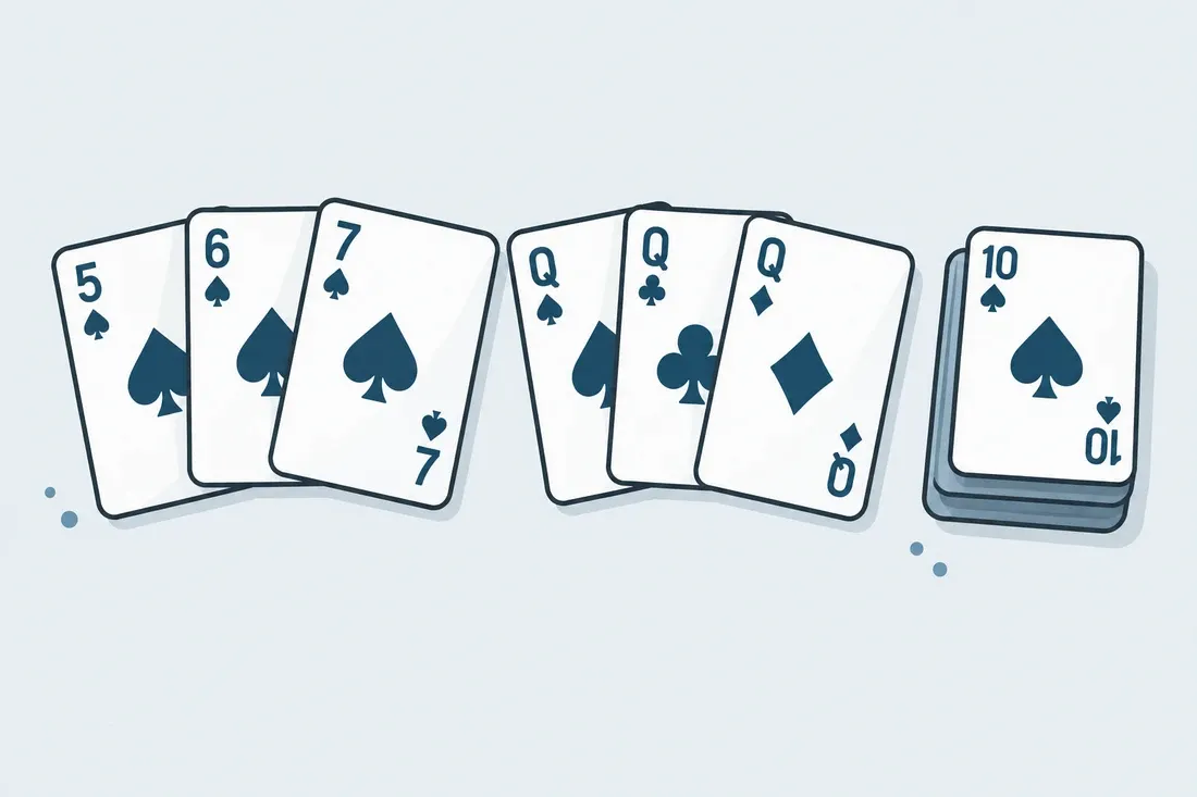 Gin rummy med kort i sekvenser