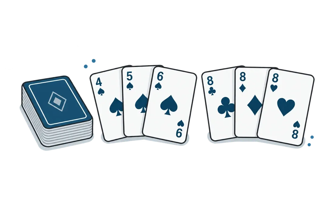 Rummy med kort i sekvenser